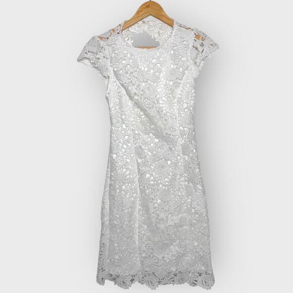 Lulus Romance Language Mini Dress XS | White Lace Backless Coquette Bachelorette - Picture 1 of 9